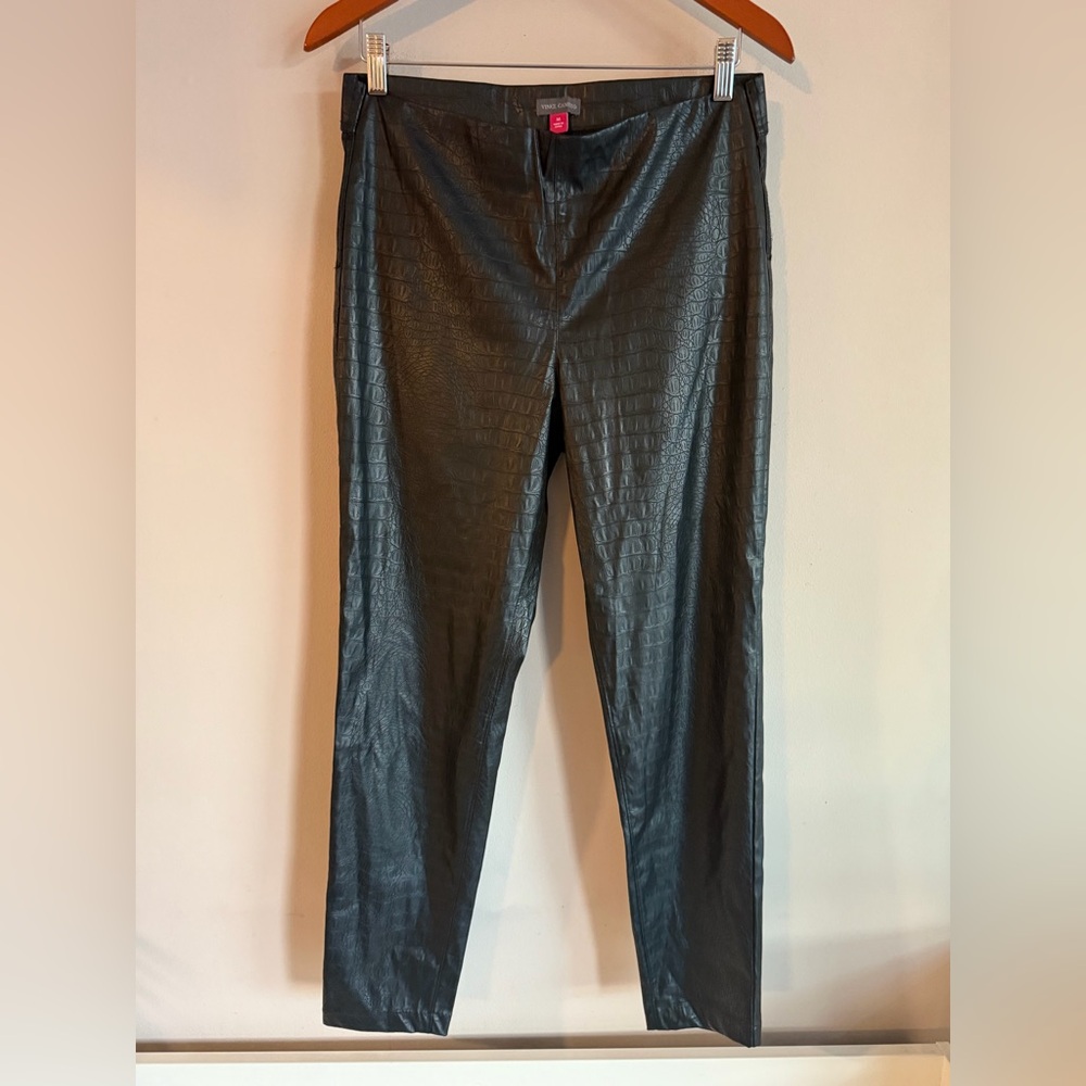 Vince Camuto women’s Croc-Embossed Faux Leather Pants - Black